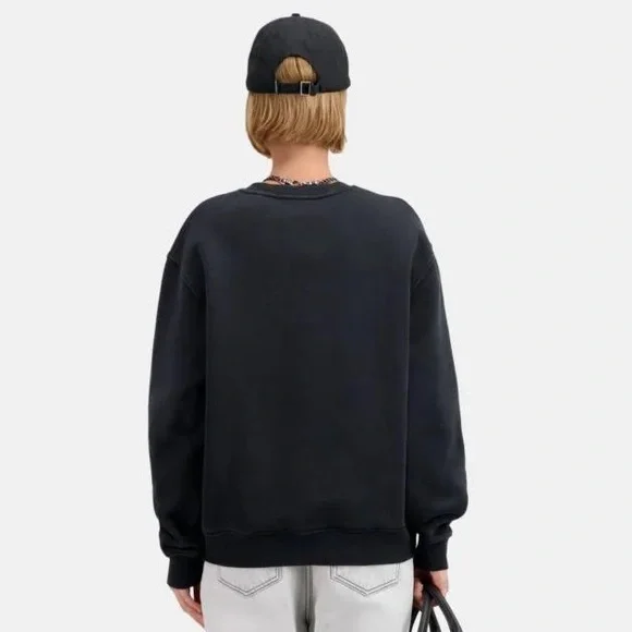 The Kooples graphic cobra print cotton sweatshirt washed black size 3 (L) NWT